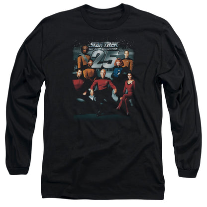 Star Trek 25Th Anniversary Crew Mens Long Sleeve Shirt Black Officially Licensed Officially Licensed