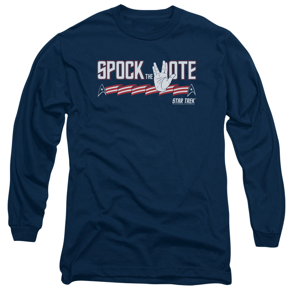 Star Trek Spock The Vote Mens Long Sleeve Shirt Navy Officially Licensed Officially Licensed