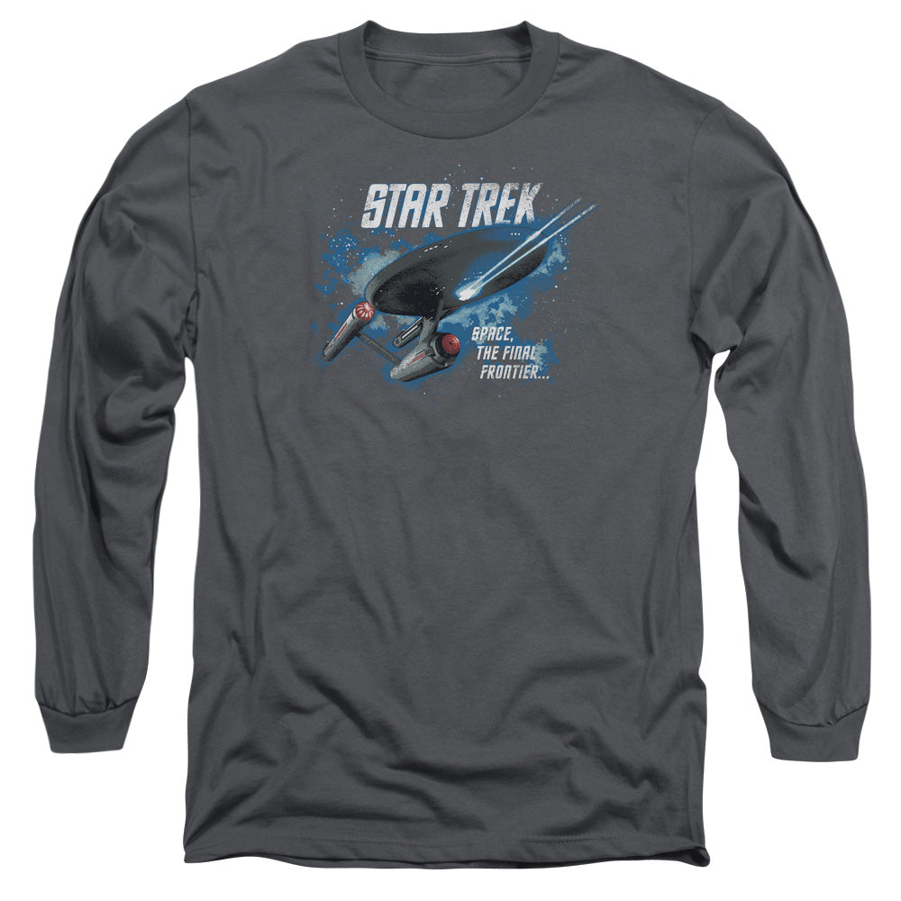 Star Trek The Final Frontier Mens Long Sleeve Shirt Charcoal Officially Licensed Officially Licensed