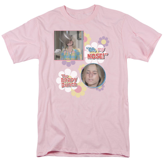 Brady Bunch Oh, My Nose! Mens T Shirt Pink