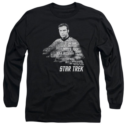 Star Trek Kirk Words Mens Long Sleeve Shirt Black Officially Licensed Officially Licensed
