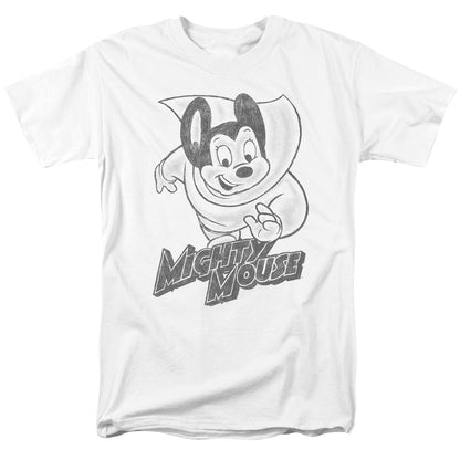 Mighty Mouse Mighty Sketch Mens T Shirt White