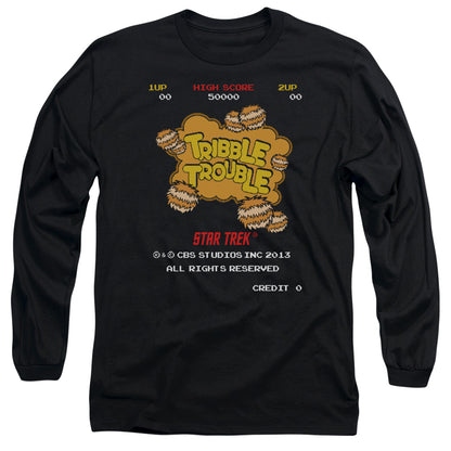 Star Trek Tribble Trouble Mens Long Sleeve Shirt Black Officially Licensed