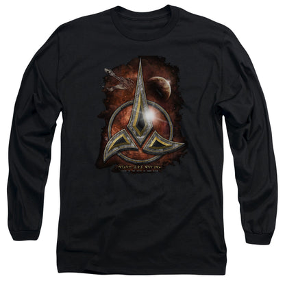 Star Trek Klingon Crest Mens Long Sleeve Shirt Black Officially Licensed Officially Licensed