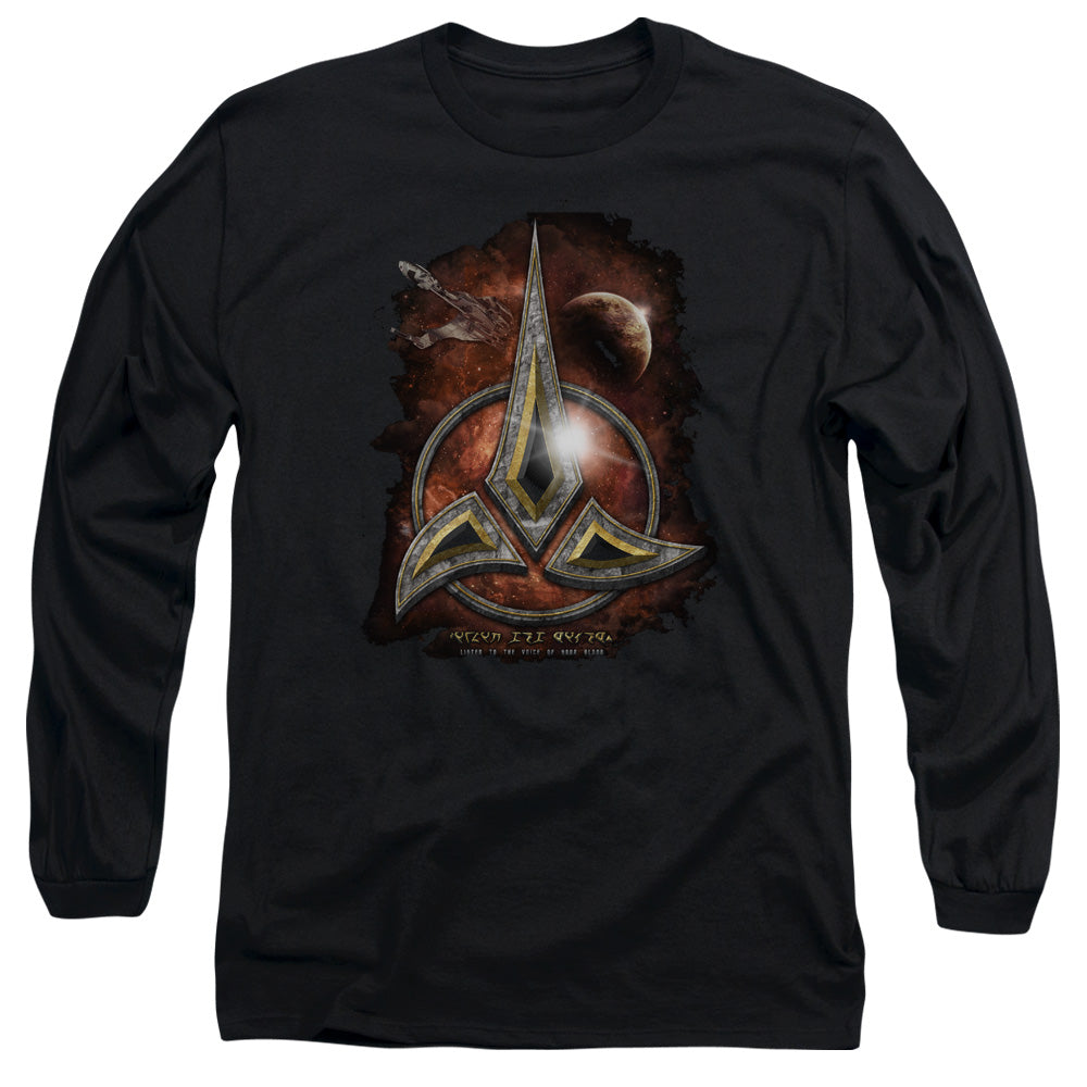 Star Trek Klingon Crest Mens Long Sleeve Shirt Black Officially Licensed Officially Licensed