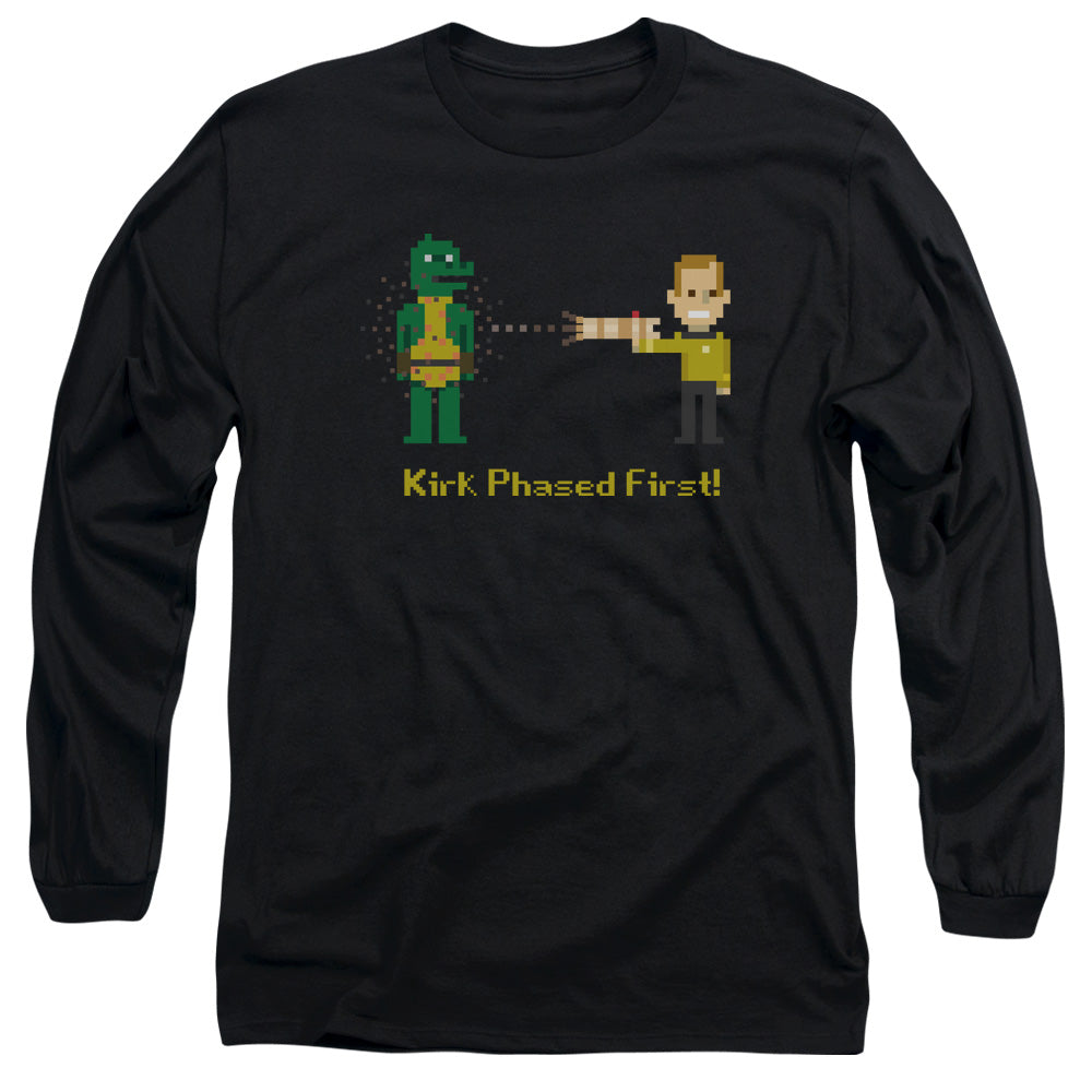 Star Trek Kirk Phased First Mens Long Sleeve Shirt Black Officially Licensed Officially Licensed