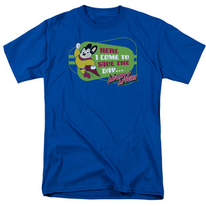 Mighty Mouse Here I Come Mens T Shirt Royal Blue