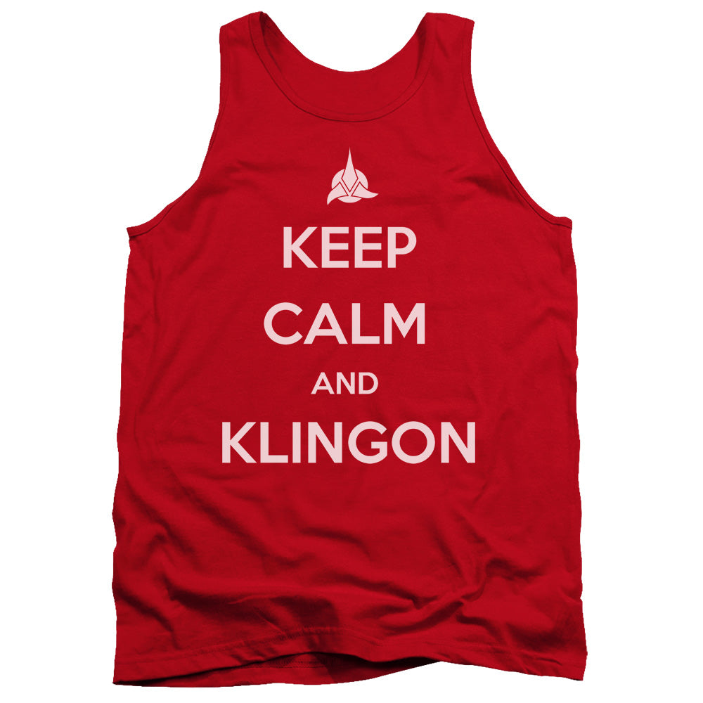 Star Trek Calm Klingon Mens Tank Top Shirt Red