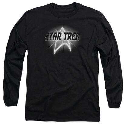Star Trek Glow Logo Mens Long Sleeve Shirt Black Officially Licensed Officially Licensed