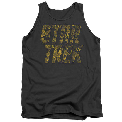 Star Trek Schematic Logo Mens Tank Top Shirt Charcoal