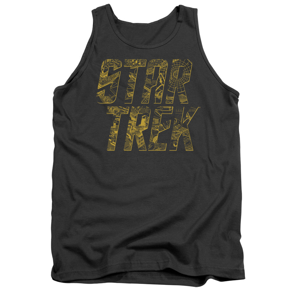 Star Trek Schematic Logo Mens Tank Top Shirt Charcoal