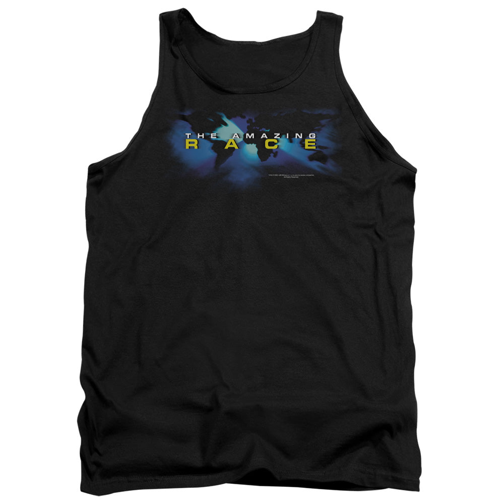 Amazing Race Faded Globe Mens Tank Top Shirt Black