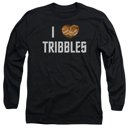 Star Trek I Heart Tribbles Mens Long Sleeve Shirt Black Officially Licensed Officially Licensed