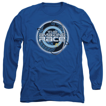 Amazing Race Around The Globe Mens Long Sleeve Shirt Royal Blue