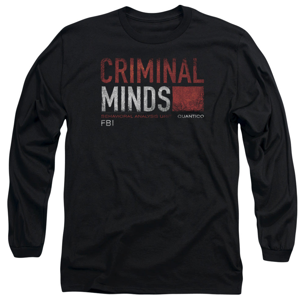 Criminal Minds Title Card Mens Long Sleeve Shirt Black Officially Licensed Officially Licensed