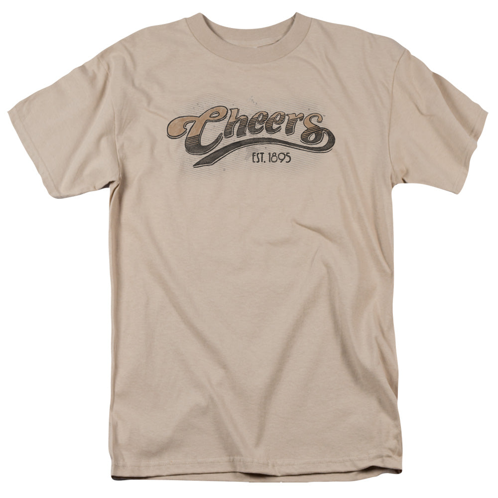 Cheers Watercolor Logo Mens T Shirt Sand