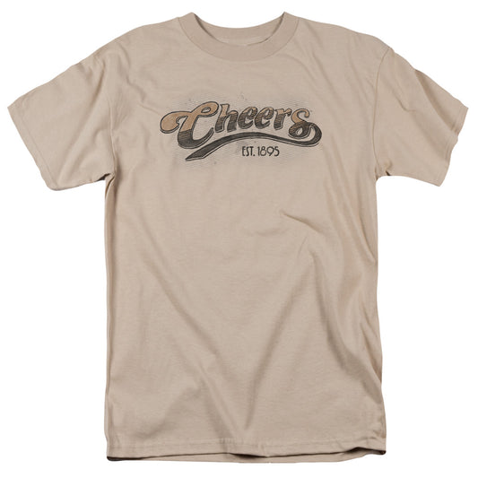Cheers Watercolor Logo Mens T Shirt Sand