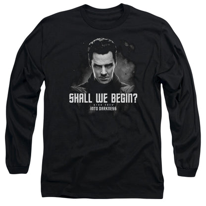 Star Trek Shall We Begin Mens Long Sleeve Shirt Black Officially Licensed Officially Licensed