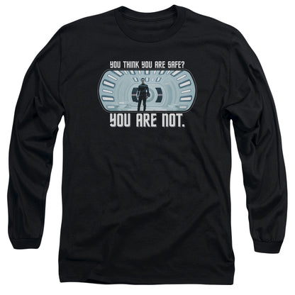 Star Trek Not Safe Mens Long Sleeve Shirt Black Officially Licensed Officially Licensed