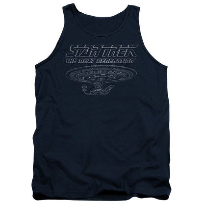 Star Trek Tng Enterprise Mens Tank Top Shirt Navy