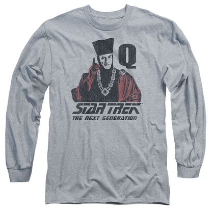 Star Trek Q Point Mens Long Sleeve Shirt Athletic Heather Officially Licensed Officially Licensed