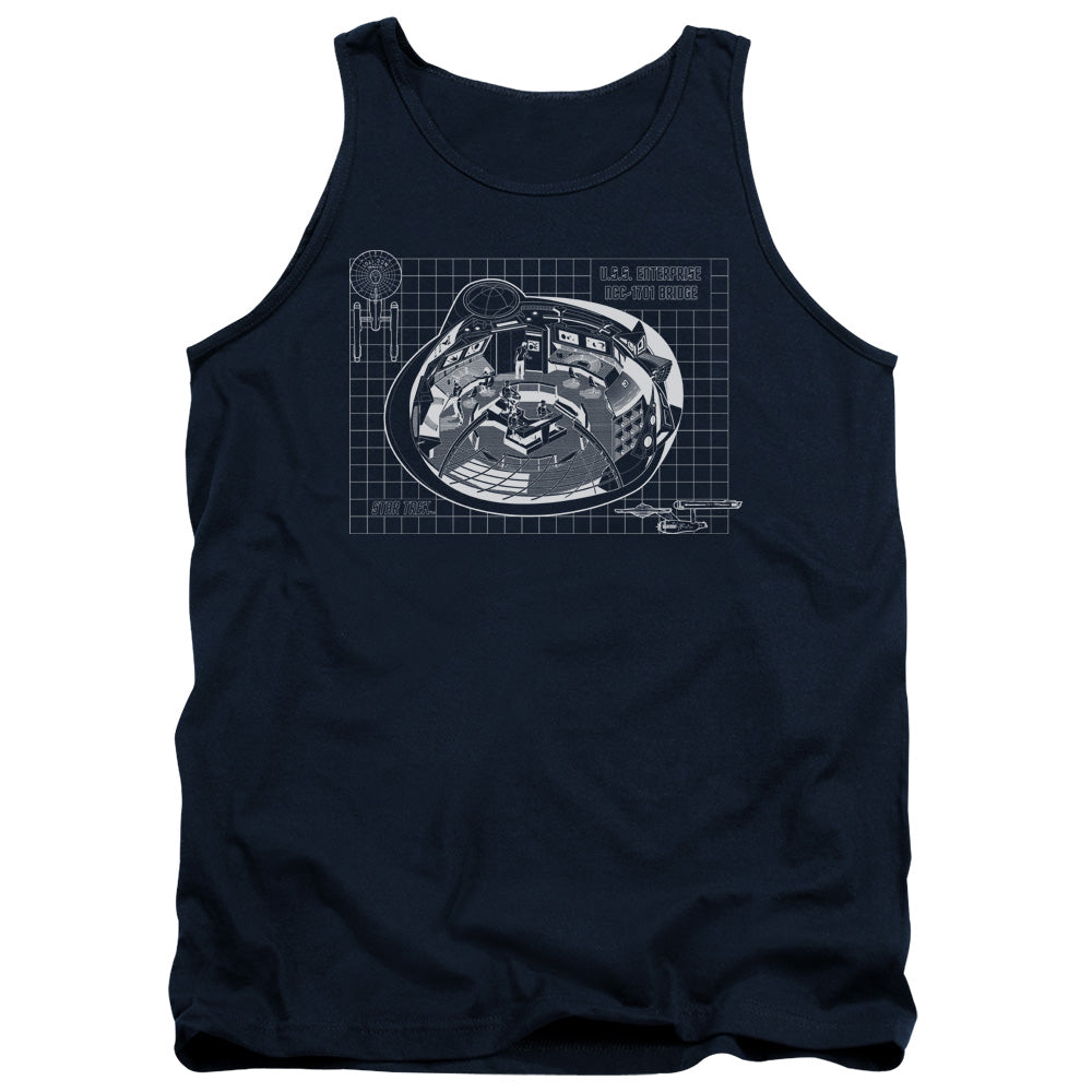 Star Trek Bridge Prints Mens Tank Top Shirt Navy