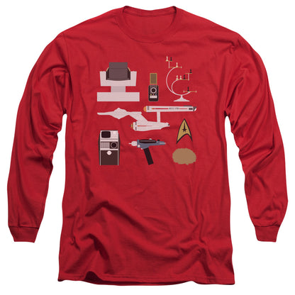 Star Trek Tos Gift Set Mens Long Sleeve Shirt Red Officially Licensed