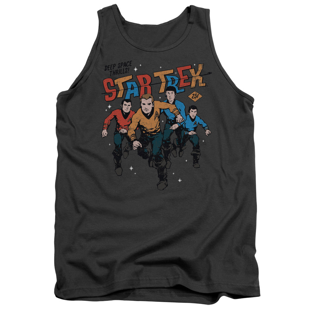 Star Trek Deep Space Thrills Mens Tank Top Shirt Charcoal