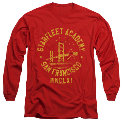 Star Trek Collegiate Bridge Mens Long Sleeve Shirt Red Officially Licensed