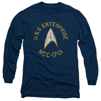 Star Trek Collegiate Mens Long Sleeve Shirt Navy Officially Licensed Officially Licensed