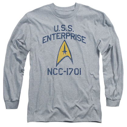 Star Trek Collegiate Arch Mens Long Sleeve Shirt Athletic Heather Officially Licensed Officially Licensed