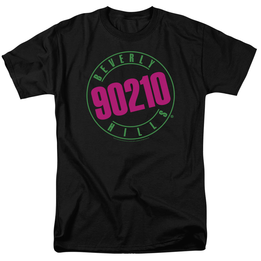 90210 Neon Mens T Shirt Black Officially Licensed