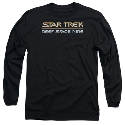 Star Trek Deep Space Nine Logo Mens Long Sleeve Shirt Black Officially Licensed Officially Licensed