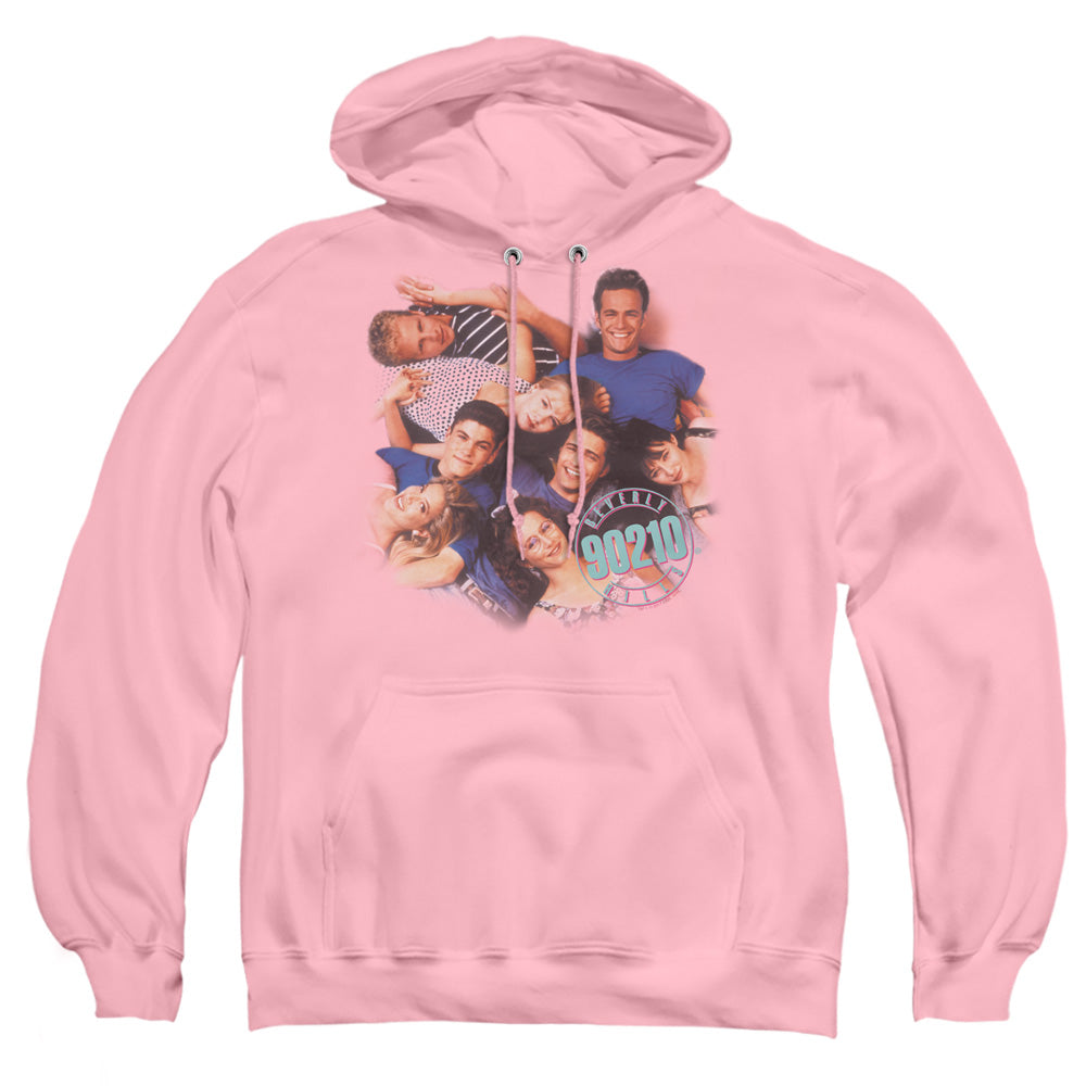 90210 Gang In Logo Mens Hoodie Pink Officially Licensed