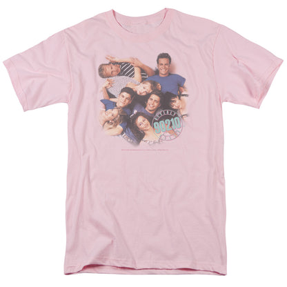 90210 Gang In Logo Mens T Shirt Pink Officially Licensed