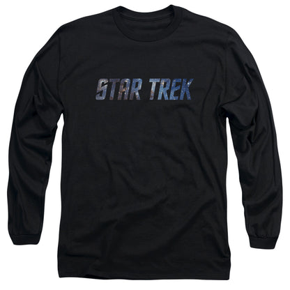 Star Trek Space Logo Mens Long Sleeve Shirt Black Officially Licensed Officially Licensed