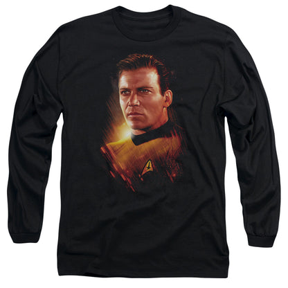 Star Trek Epic Kirk Mens Long Sleeve Shirt Black Officially Licensed Officially Licensed