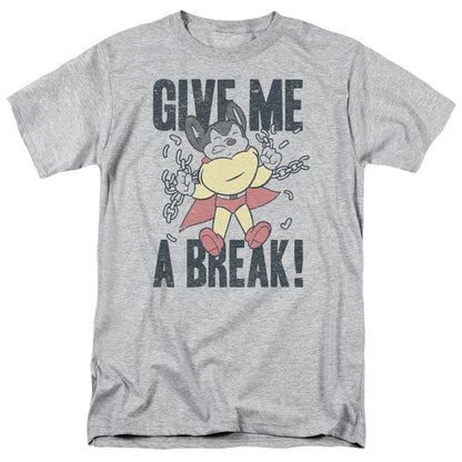 Mighty Mouse Give Me A Break Mens T Shirt Athletic Heather