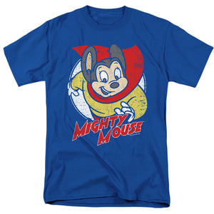 Mighty Mouse Mighty Circle Mens T Shirt Royal Blue