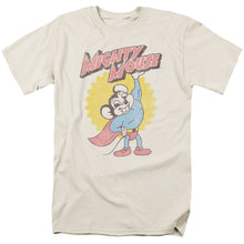 Load image into Gallery viewer, Mighty Mouse Heavy Logo Mens T Shirt Cream