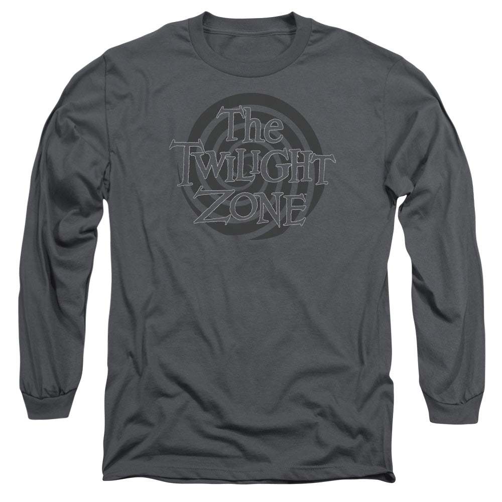 Twilight Zone Spiral Logo Mens Long Sleeve Shirt Charcoal Officially Licensed