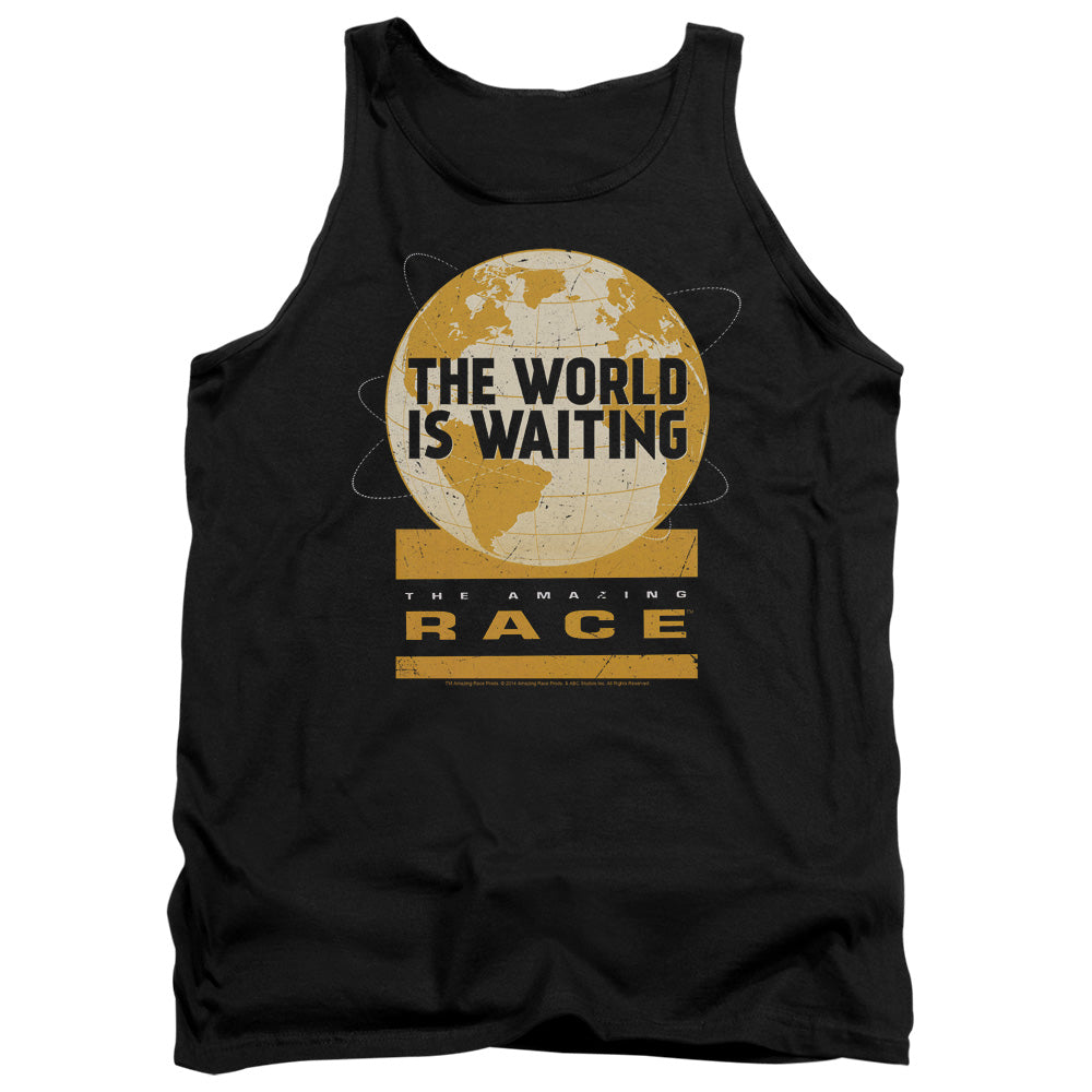 Amazing Race Waiting World Mens Tank Top Shirt Black