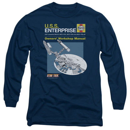 Star Trek Enterprise Manual Mens Long Sleeve Shirt Navy Officially Licensed Officially Licensed