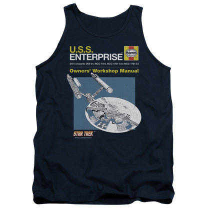 Star Trek Enterprise Manual Mens Tank Top Shirt Navy