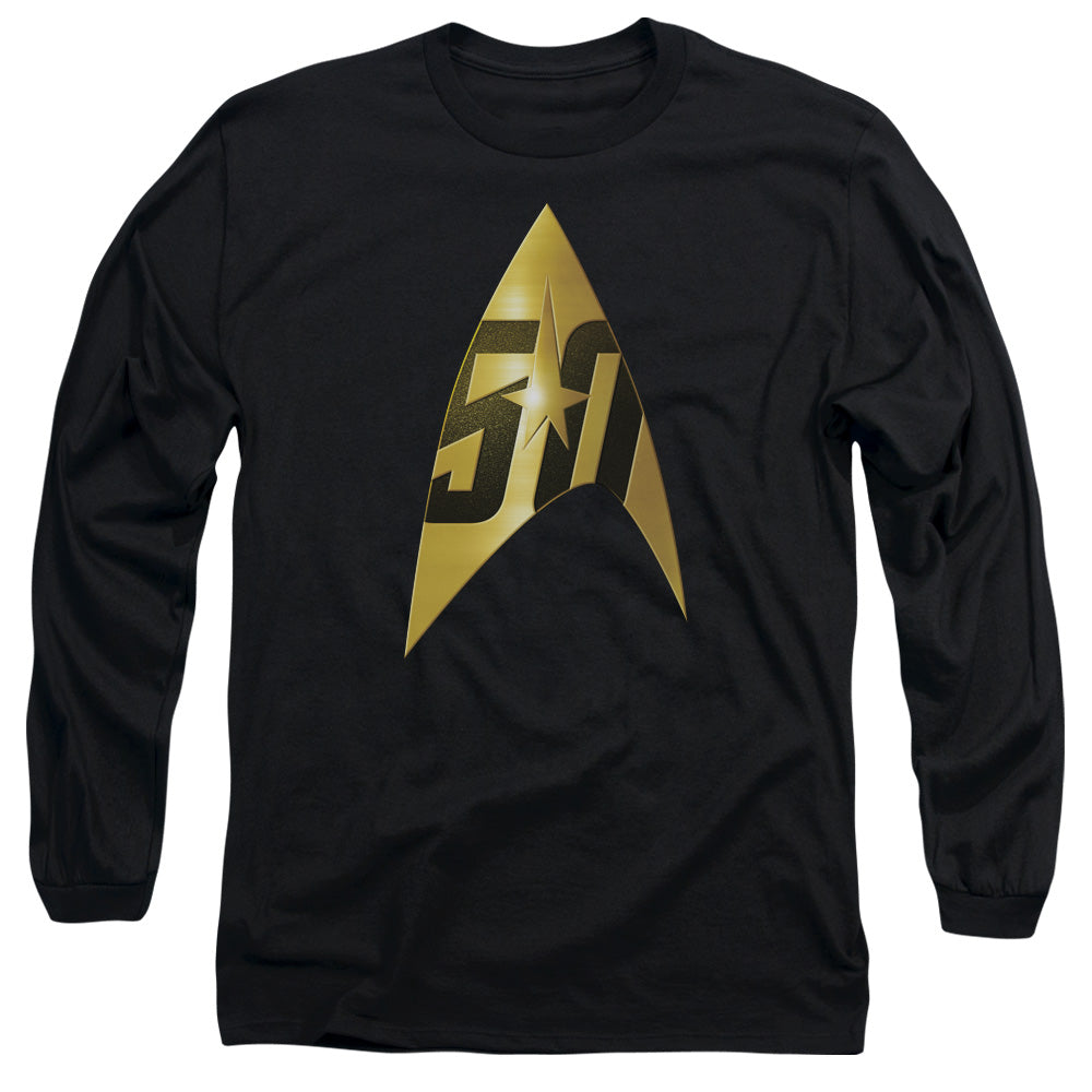 Star Trek 50Th Anniversary Delta Mens Long Sleeve Shirt Black Officially Licensed Officially Licensed