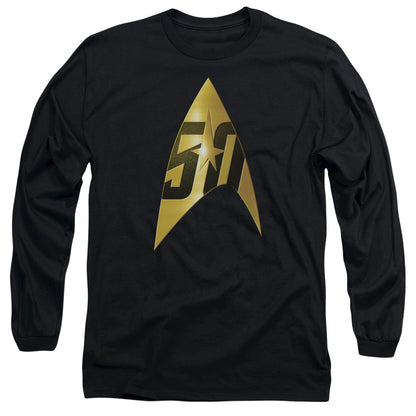 Star Trek 50Th Anniversary Delta Mens Long Sleeve Shirt Black Officially Licensed Officially Licensed