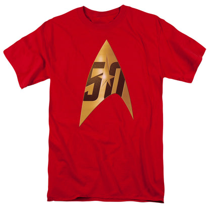 Star Trek 50Th Anniversary Delta Mens T Shirt Red