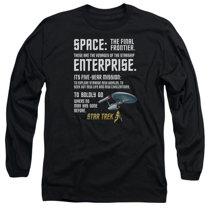 Star Trek Intro Mens Long Sleeve Shirt Black Officially Licensed Officially Licensed