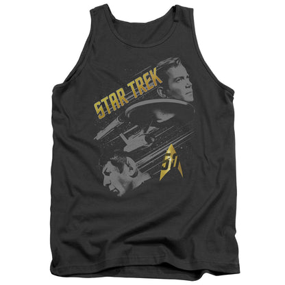 Star Trek 50 Year Frontier Mens Tank Top Shirt Charcoal