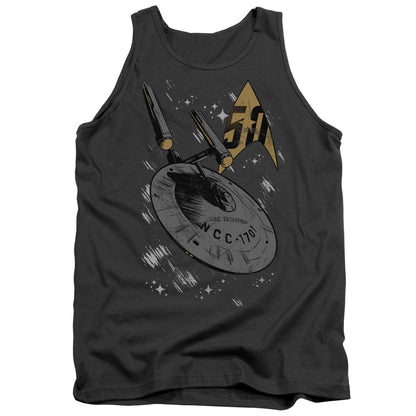 Star Trek Enterprise Dash Mens Tank Top Shirt Charcoal